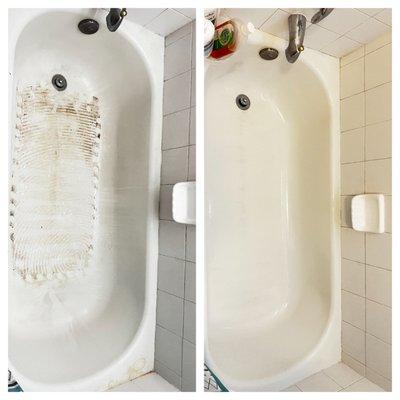 shower cleaning before and after