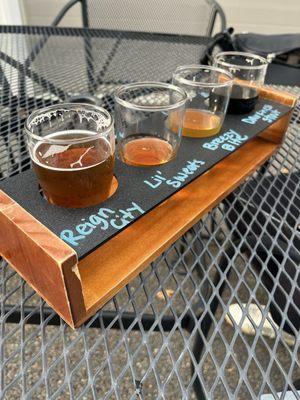 Our Sampler on the patio