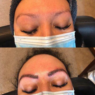 Eyebrow threading and Microblading