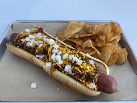 Foot Long Chili Dog