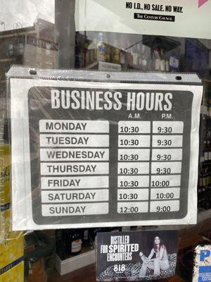 Updated Hours