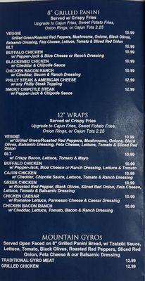 New menu as of August 20th, 2024