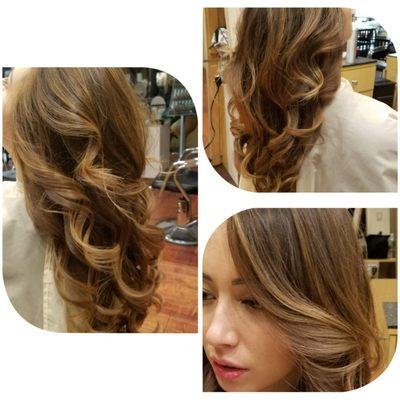 Color Balayage lowlights highlights by Tracy sohl