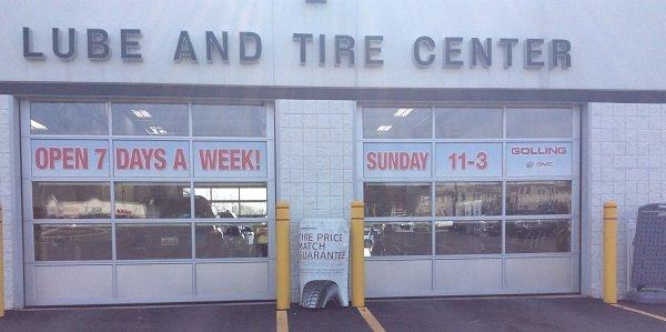 Lube and Tire Center open 7 days a week!