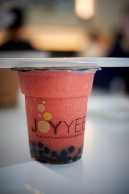 The famous Strawberry Smoothie with Boba