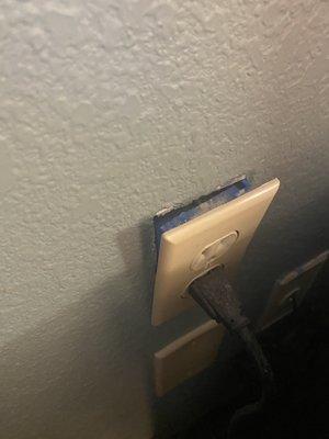 Power sockets falling out of wall