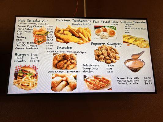 Food menu