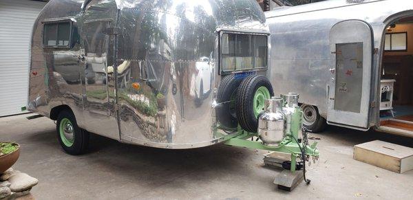 1956 Airstream Bubble restored for Dennis and Eileen Morgan.