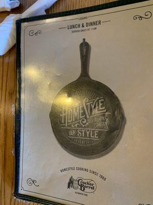 Menu cover.