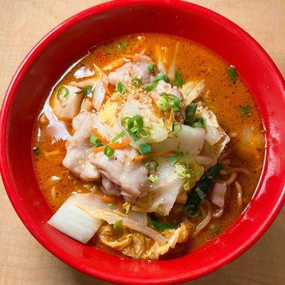 House special (Spicy Ramen with Chicken and Shrimp with Mixed Vegetables