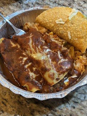 Enchiladas and taco combo