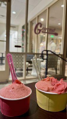 Strawberry and raspberry gelato