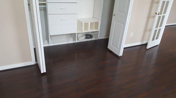 Planning layout is important to achieve optimal appearance and ease of installation for laminate floors when working around closets.