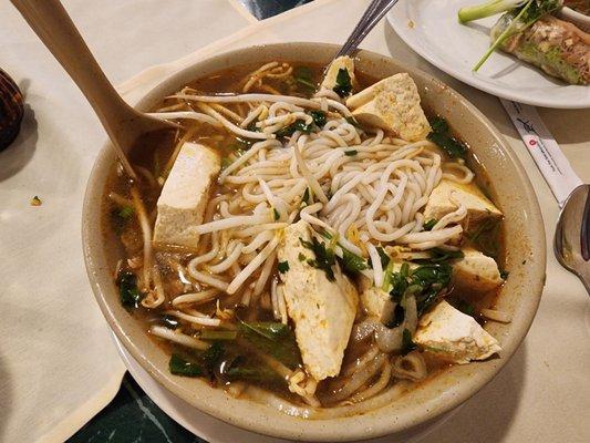 Bun Bo Hue with steamed tofu