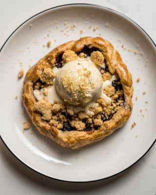 Blackberry Galette - rosemary crumble, honey lavender ice cream, honey drizzle