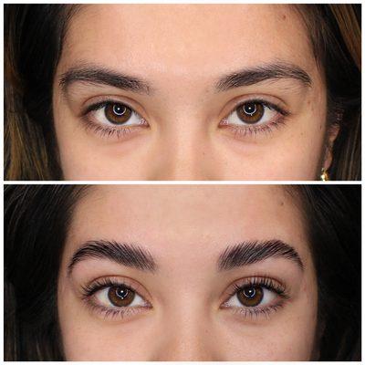 Top: Before
Bottom: After, Brow Lamination + Keratin Lash Lift