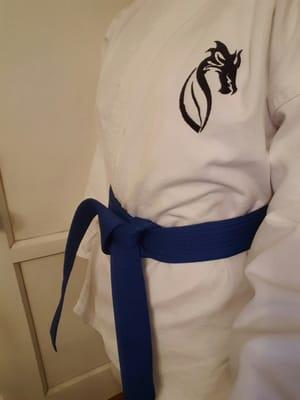 I passed my test and recently received my blue belt. 4th KYU.