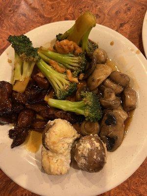 Beef mushrooms, stuffed mushrooms, Chinese chicken, stir fry