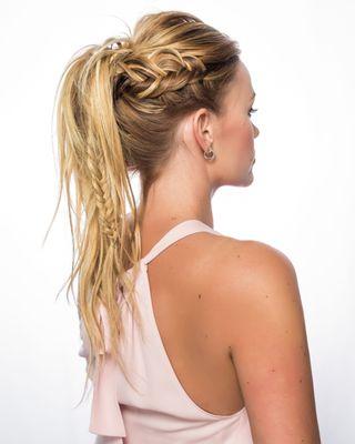 A gorgeous pony with a fish tail braid $75