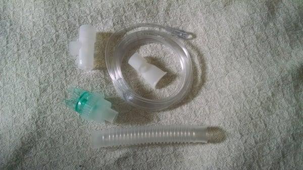 Parts in the universal nebulizer mouthpiece