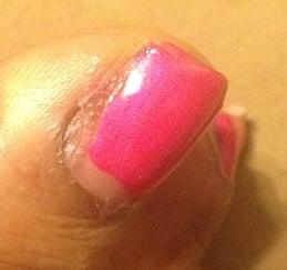 Looks like the nail has grown out, but no. This is the pedicure the same day it was done.