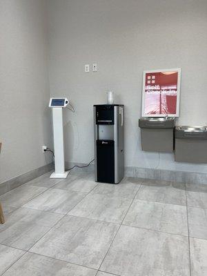 One of the two kiosk for checking in (wish there was a hand sanitizer closer)