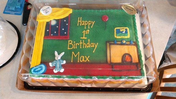 The baker at Almstead's made this beautiful "Goodnight Moon" cake!