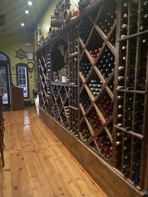 Wall of wine at entrance