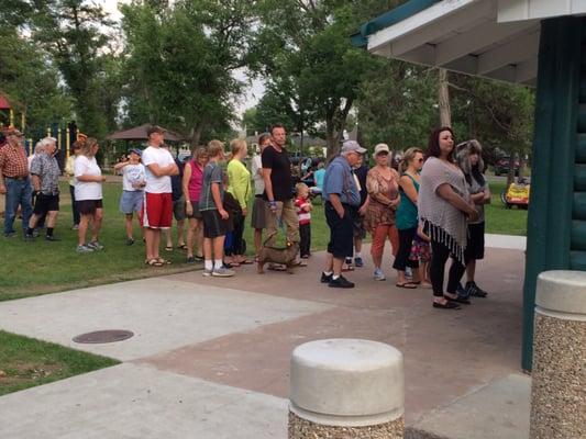 The line at the ice cream stand.