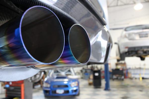 BMW M5 custom titanium exhaust