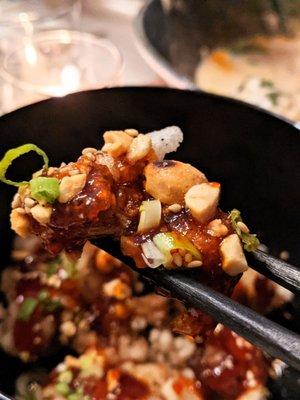 KFC - Korean Fried Cauliflower with charred peanuts, spicy chili sauce