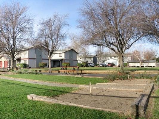 Horseshoe pits! We have it all here at Nord Gardens!