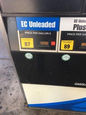 2.33 per gallon unleaded