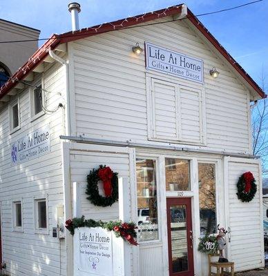 We're ready for Christmas...Life At Home storefront.  Located off of Fourth St. in Downtown Castle Rock - near Pegasus Cafe and HomeGrown!