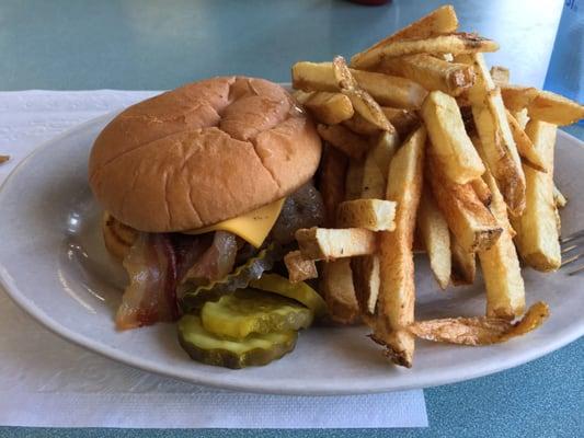 Burger and fries