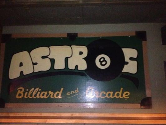 Original out door sign in front of Astros