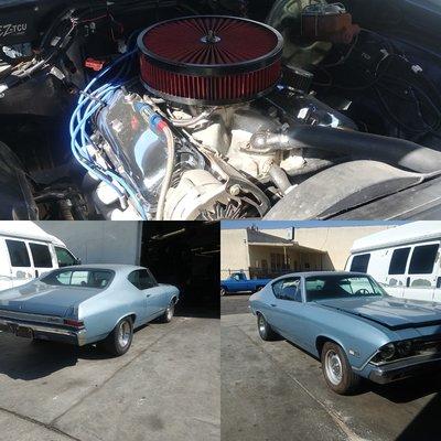 A nice `68 Chevy Chevelle in to get checked out.