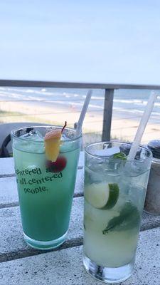 Ocean walk and "Sea Turtle" mojito