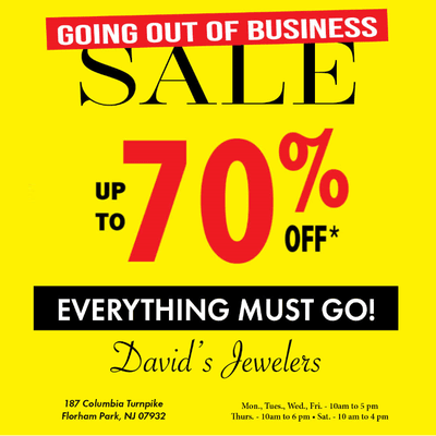 Going out of Business Sale is Now in Progress