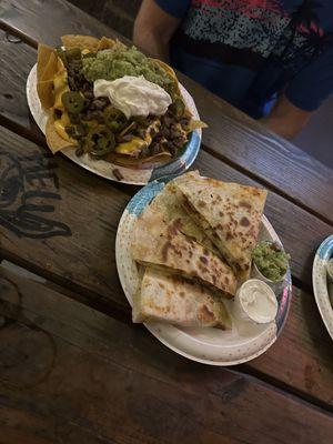 Nachos and quesadilla