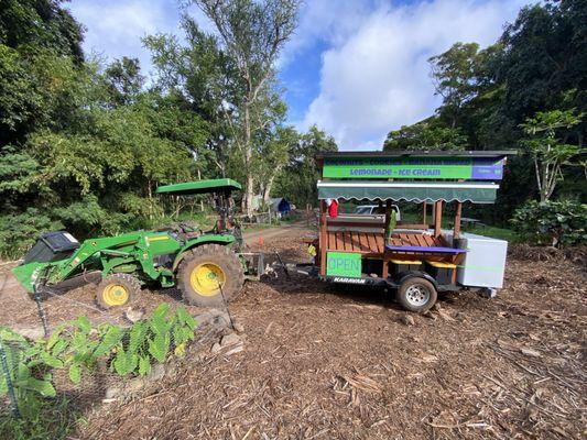 Our new solar powered farms stand has an oven onboard and we cook banana bread on the spot!  Goes great with our homemade lemonade.