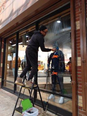 Storefront Window cleaning for local business in Brooklyn