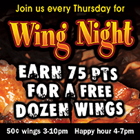 Come enjoy wing night every Thursday @ The Bluffs Bistro!