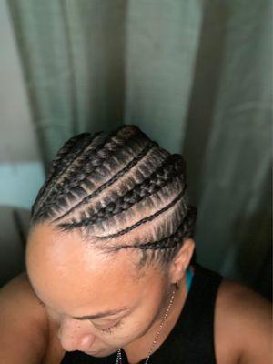 Stitch cornrows which i loved they lasted for me a month, i could've kept it in longer.