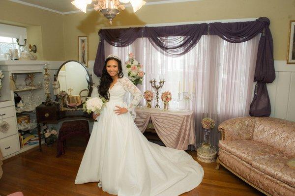 In one of the bridal rooms. This is a throwback because the royal wedding has me all nostalgic.