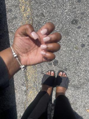 No chip full set, no chip pedicure w French tips