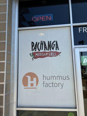 Pachanga Mexican Grill is located inside the Hummus Factory!