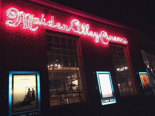 Neon outside the cinema.