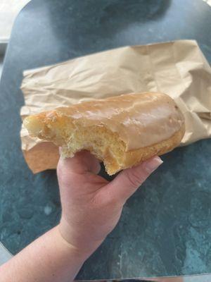 Maple bar donut. Buttery, soft, fresh dough.