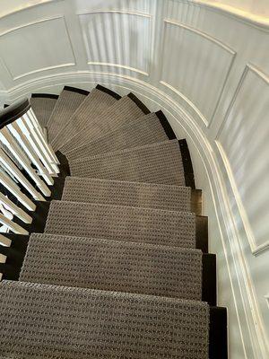 Custom-made runners on stairs from major brands #berber #pattern #nylon #carpet #rug #runner